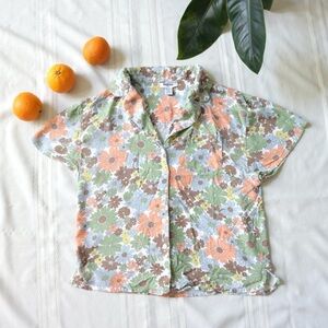 RSQ floral oversized women's camp shirt